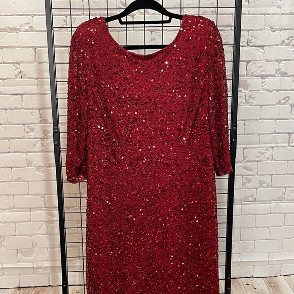 Red Sequin Dress with Low Back Size 18W - Picture 1 of 4